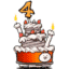 4th Anniversary Birthday Cake